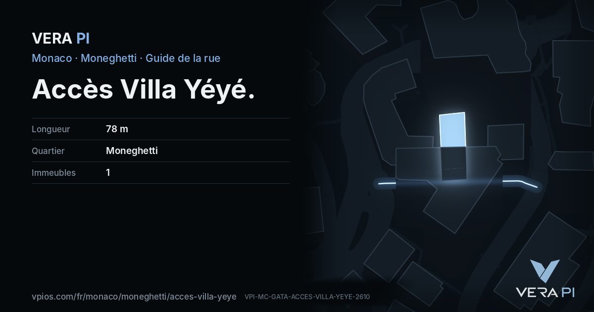 La carte VERA PI de Accès Villa Yéyé