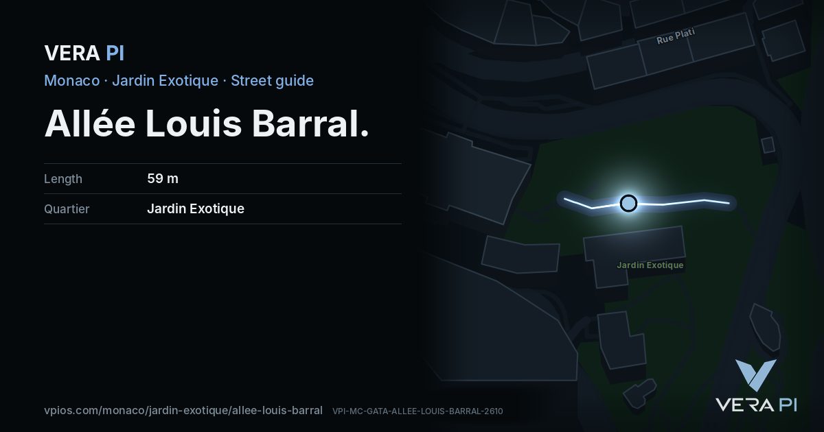 The VERA PI card for Allée Louis Barral