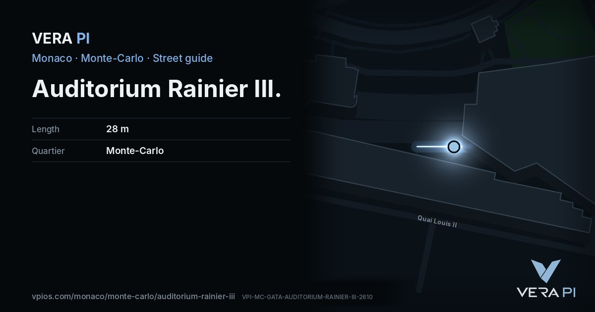 The VERA PI card for Auditorium Rainier III