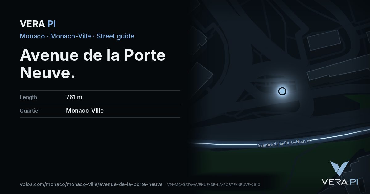 The VERA PI card for Avenue de la Porte Neuve