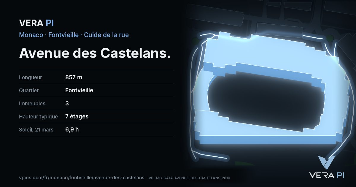 La carte VERA PI de Avenue des Castelans