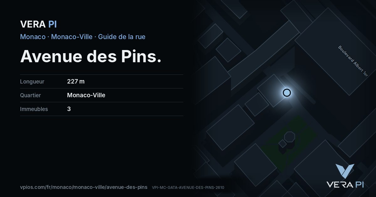 La carte VERA PI de Avenue des Pins