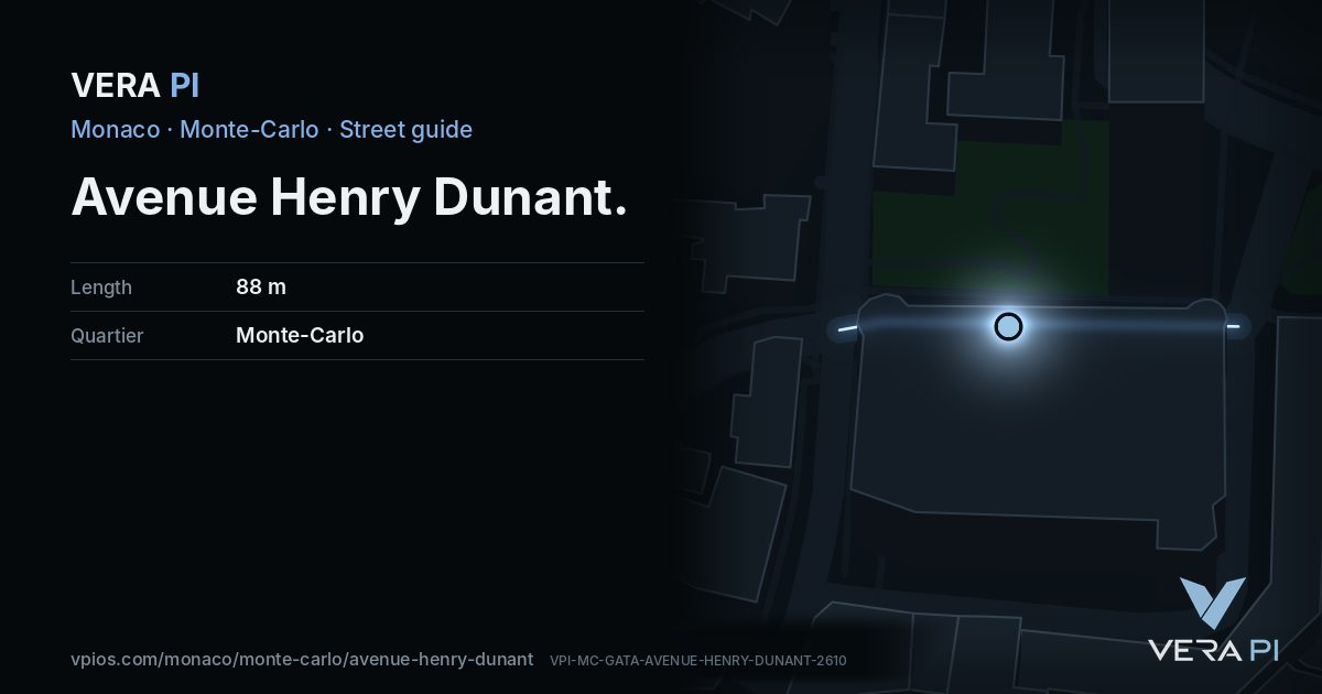 The VERA PI card for Avenue Henry Dunant