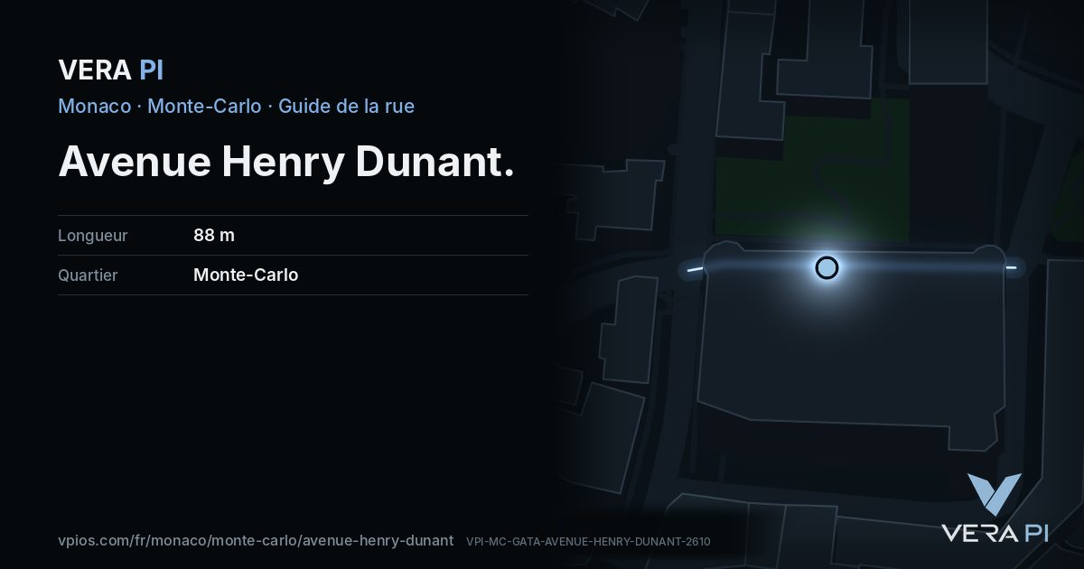 La carte VERA PI de Avenue Henry Dunant