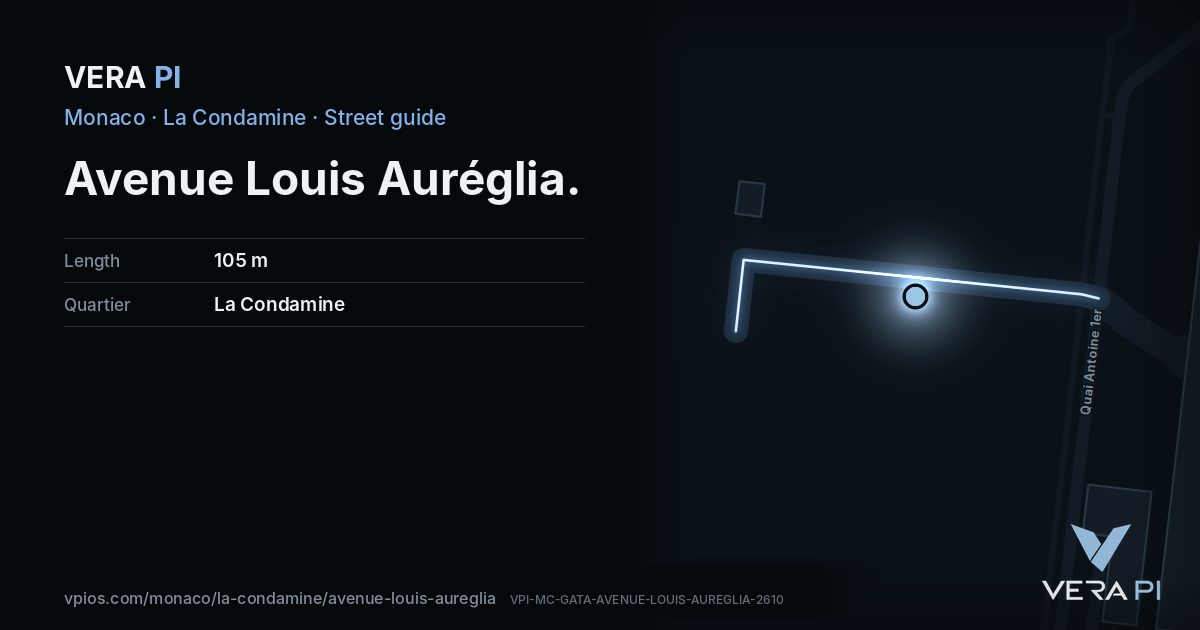 The VERA PI card for Avenue Louis Auréglia