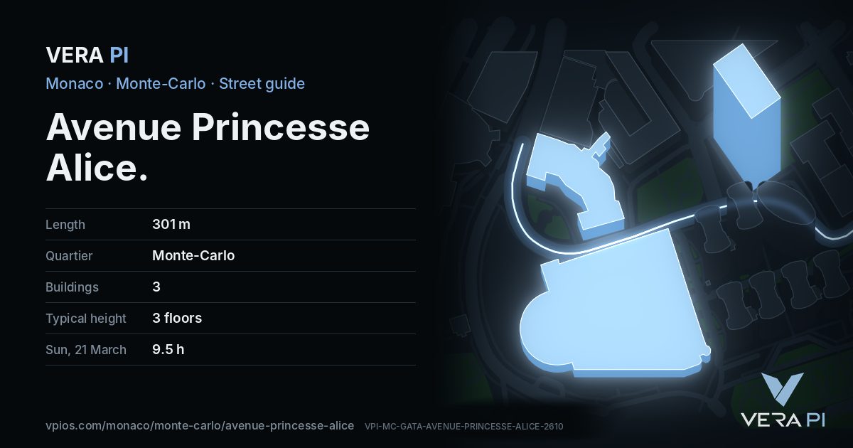 The VERA PI card for Avenue Princesse Alice