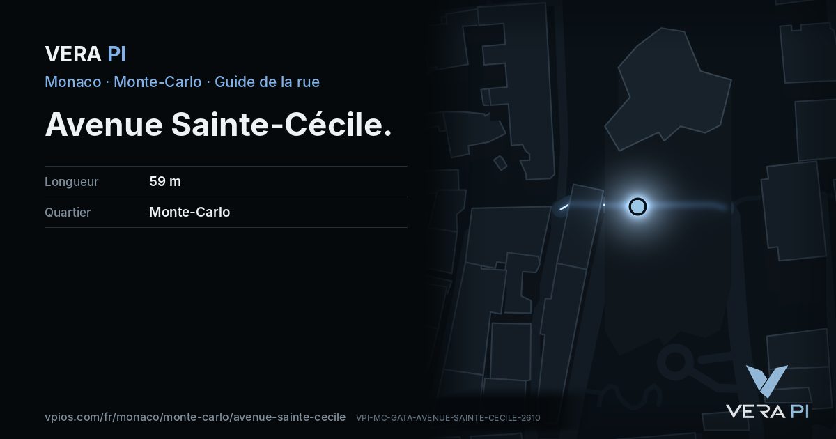 La carte VERA PI de Avenue Sainte-Cécile