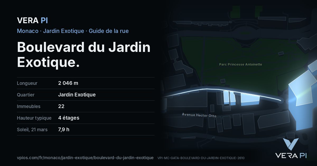 La carte VERA PI de Boulevard du Jardin Exotique