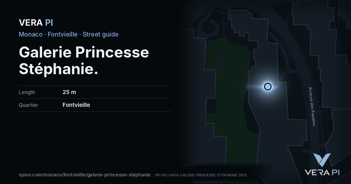 The VERA PI card for Galerie Princesse Stéphanie