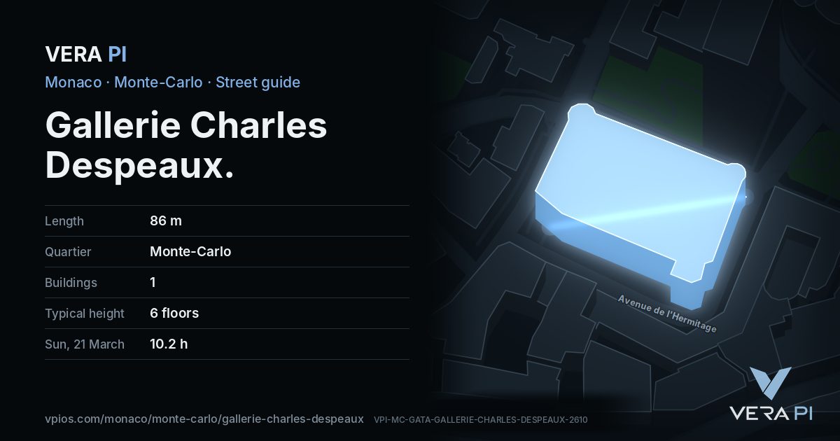 The VERA PI card for Gallerie Charles Despeaux