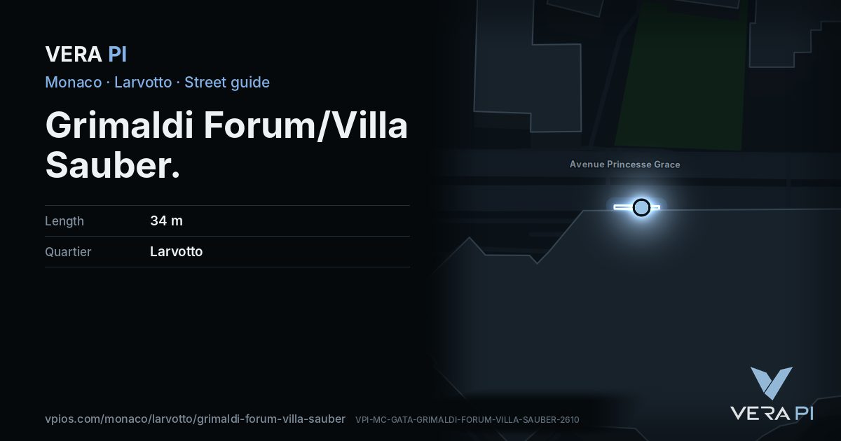 The VERA PI card for Grimaldi Forum/Villa Sauber