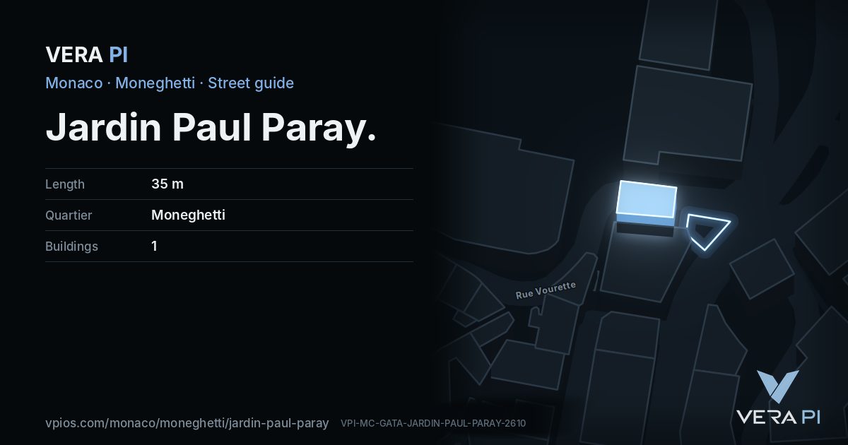 The VERA PI card for Jardin Paul Paray