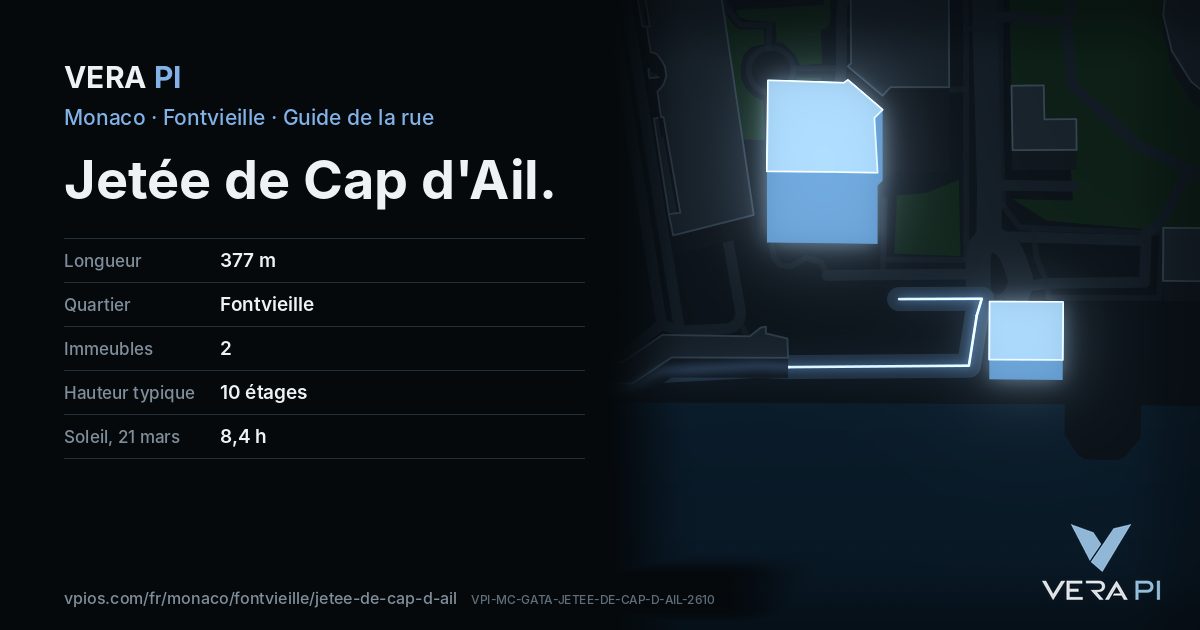 La carte VERA PI de Jetée de Cap d'Ail