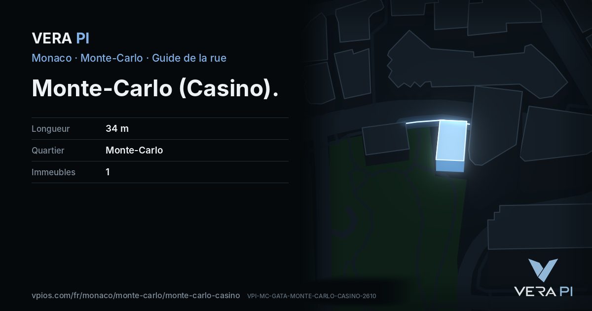 La carte VERA PI de Monte-Carlo (Casino)
