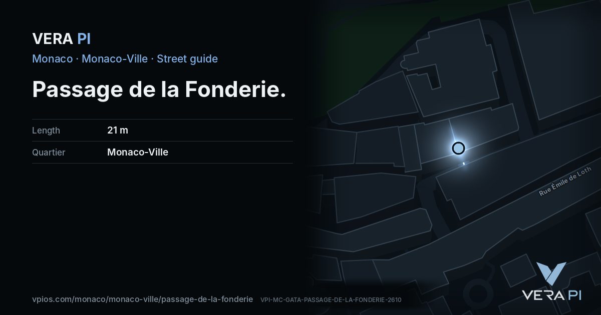 The VERA PI card for Passage de la Fonderie