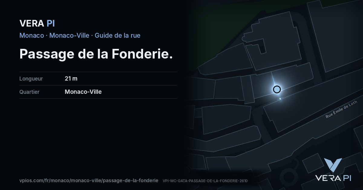 La carte VERA PI de Passage de la Fonderie