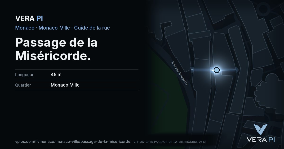 La carte VERA PI de Passage de la Miséricorde