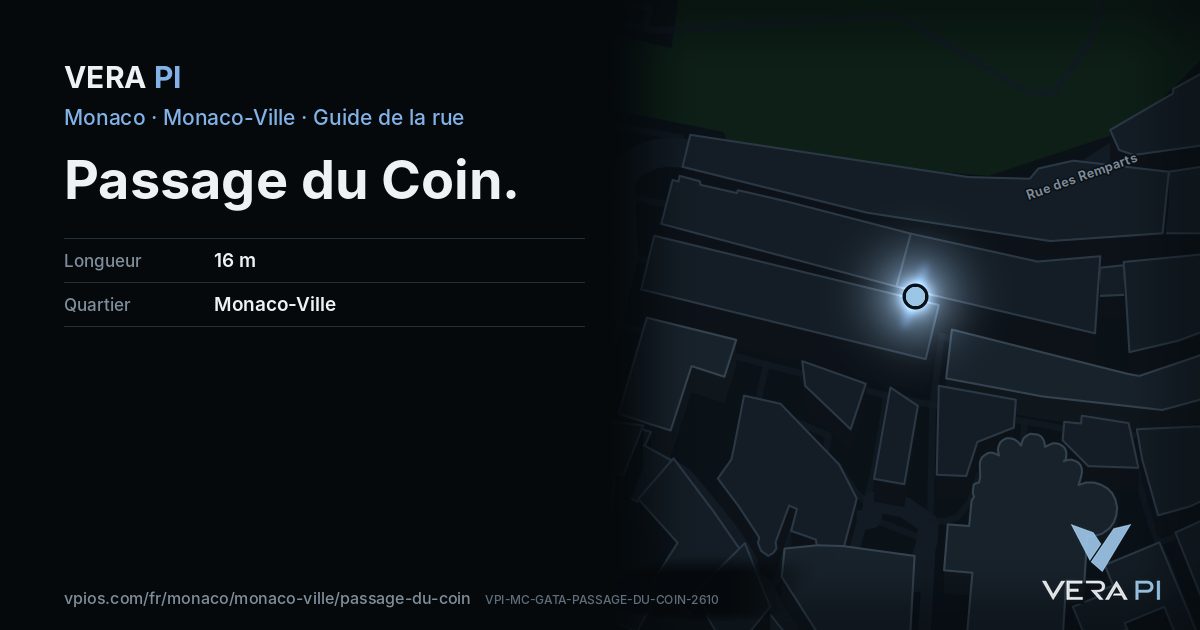 La carte VERA PI de Passage du Coin
