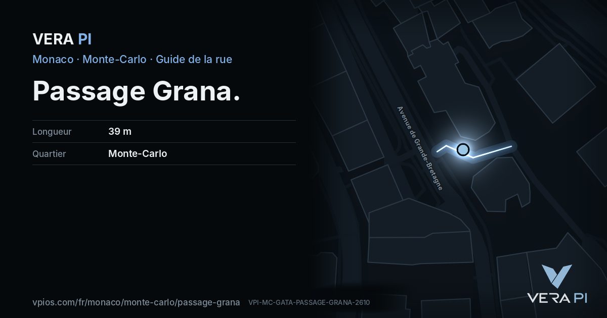 La carte VERA PI de Passage Grana