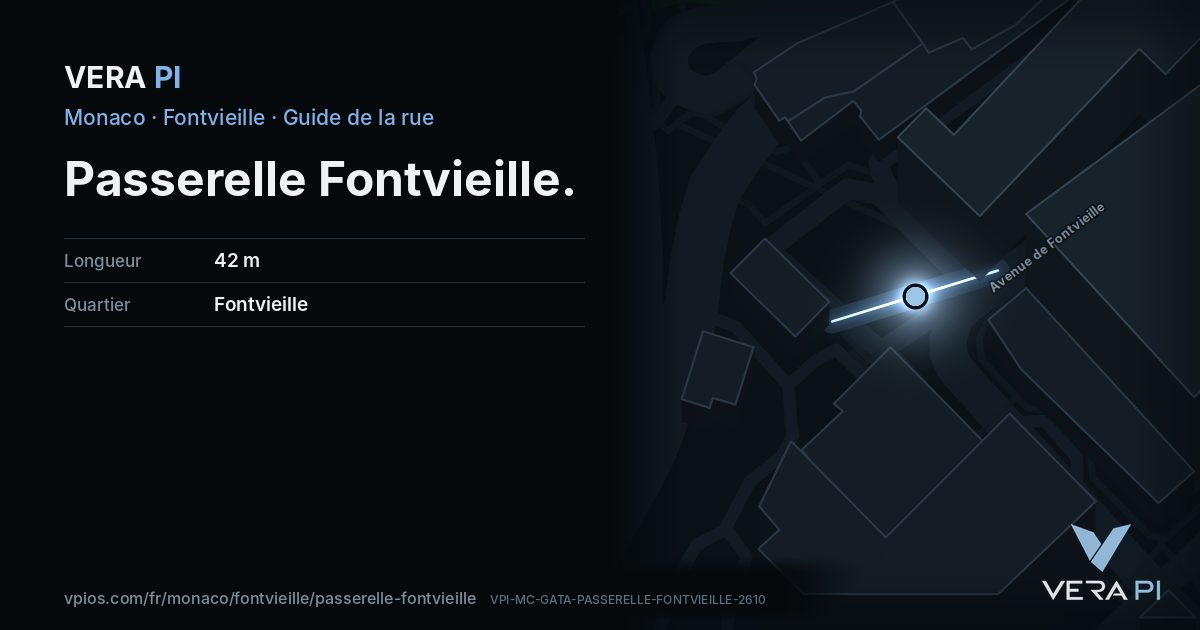La carte VERA PI de Passerelle Fontvieille