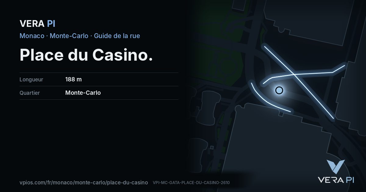 La carte VERA PI de Place du Casino