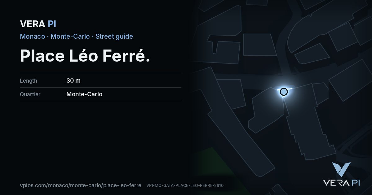 The VERA PI card for Place Léo Ferré