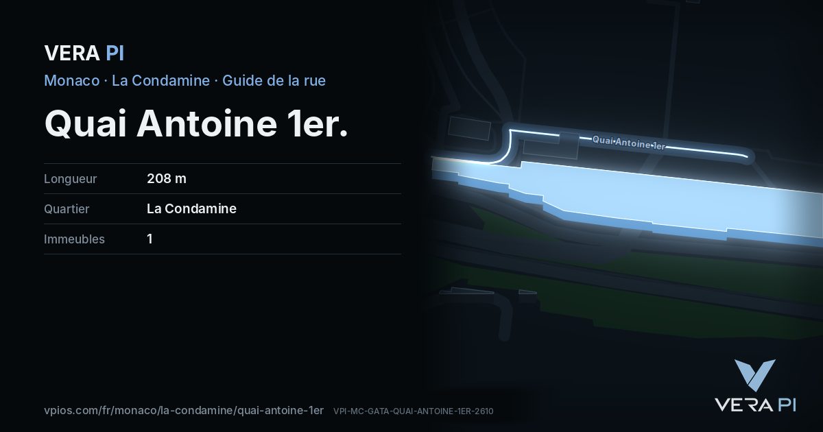 La carte VERA PI de Quai Antoine 1er