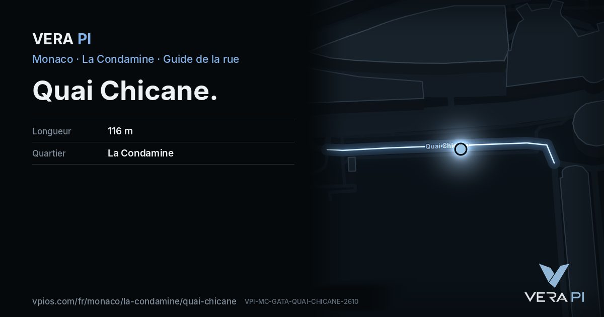 La carte VERA PI de Quai Chicane