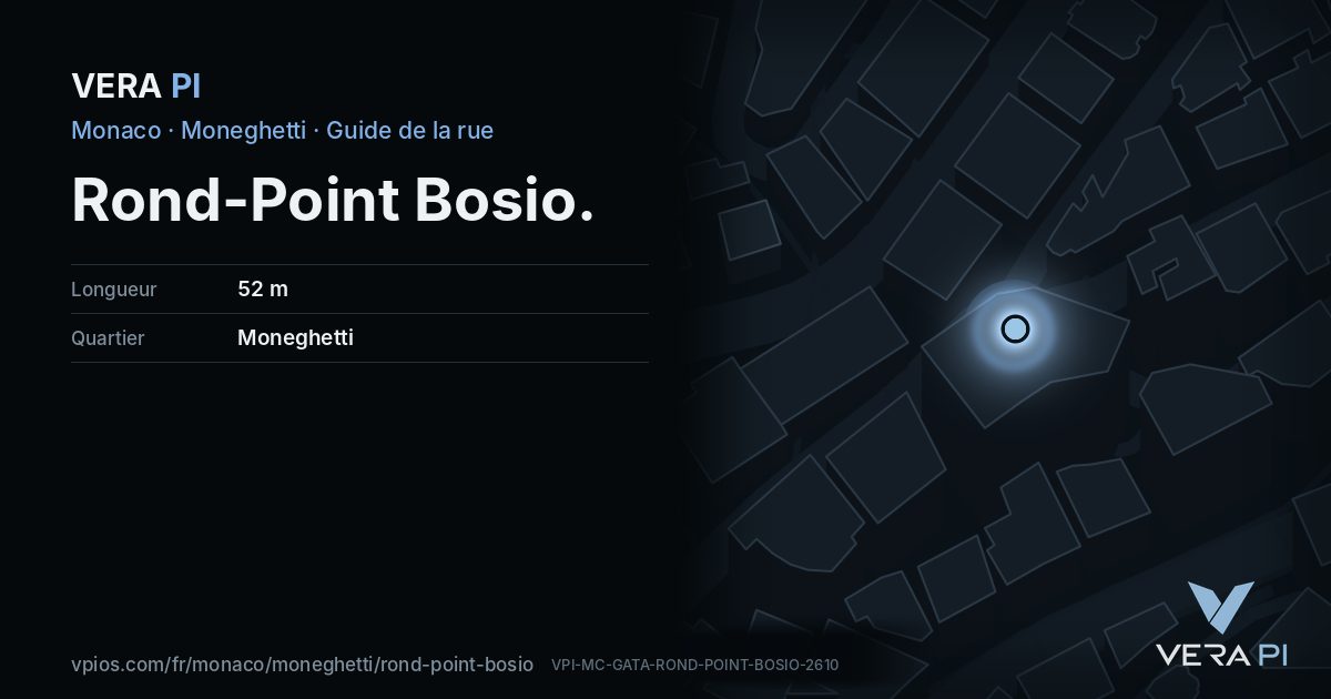 La carte VERA PI de Rond-Point Bosio
