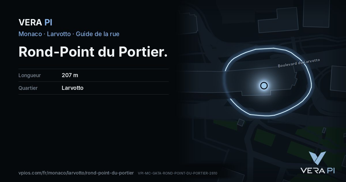 La carte VERA PI de Rond-Point du Portier