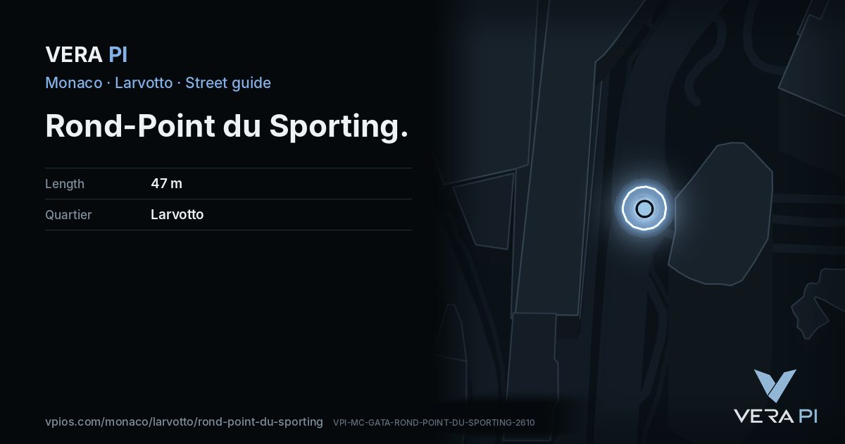 The VERA PI card for Rond-Point du Sporting