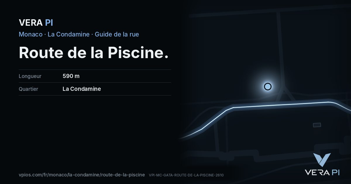 La carte VERA PI de Route de la Piscine