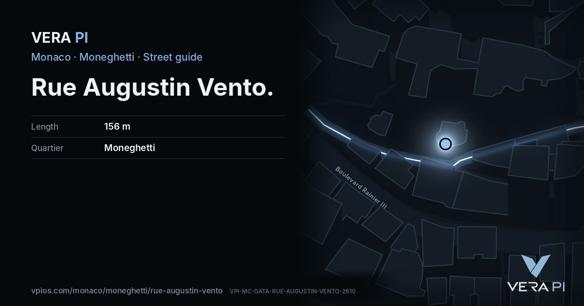 The VERA PI card for Rue Augustin Vento