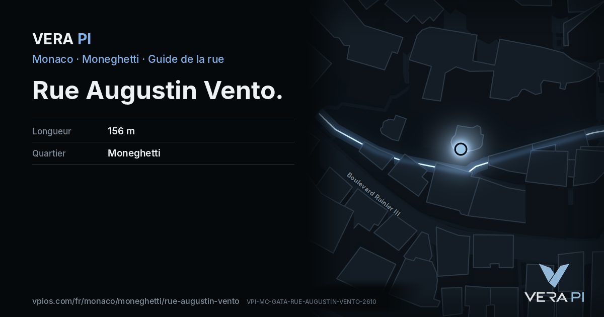 La carte VERA PI de Rue Augustin Vento