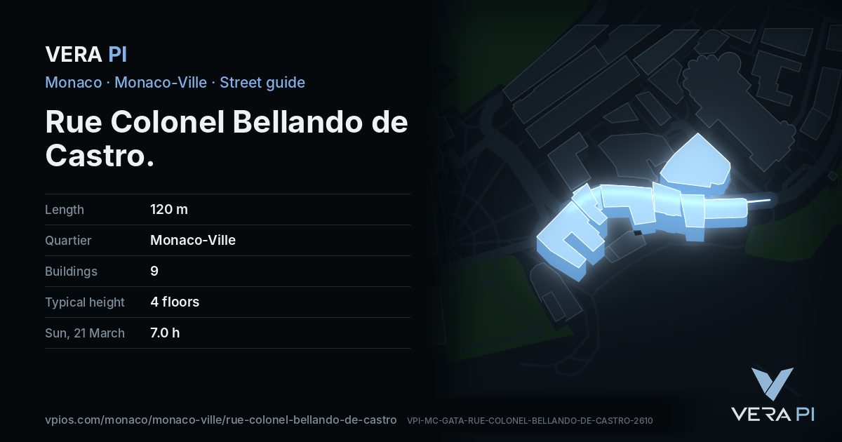 The VERA PI card for Rue Colonel Bellando de Castro