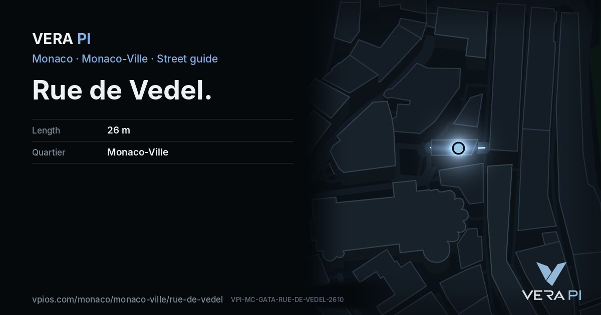 The VERA PI card for Rue de Vedel