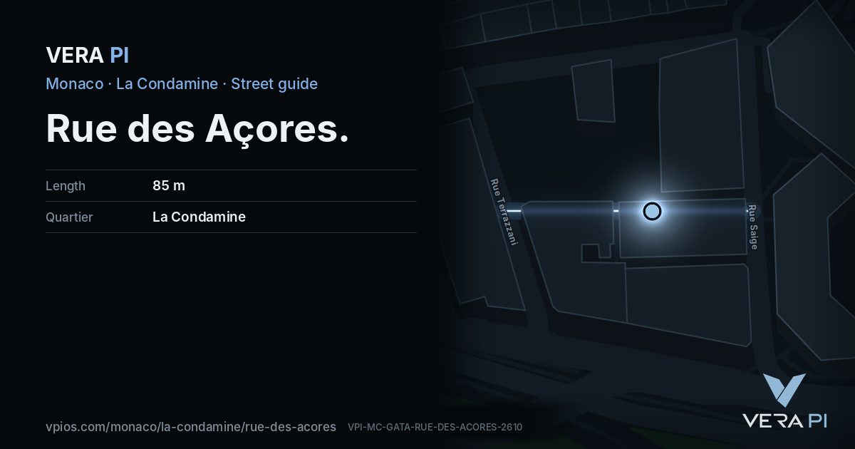 The VERA PI card for Rue des Açores
