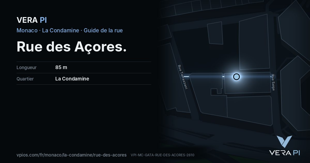 La carte VERA PI de Rue des Açores