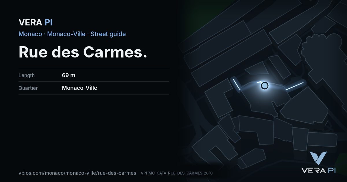 The VERA PI card for Rue des Carmes