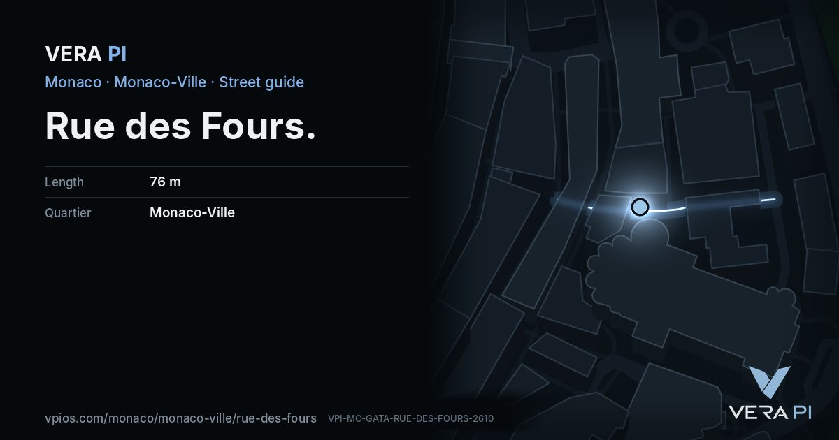 The VERA PI card for Rue des Fours