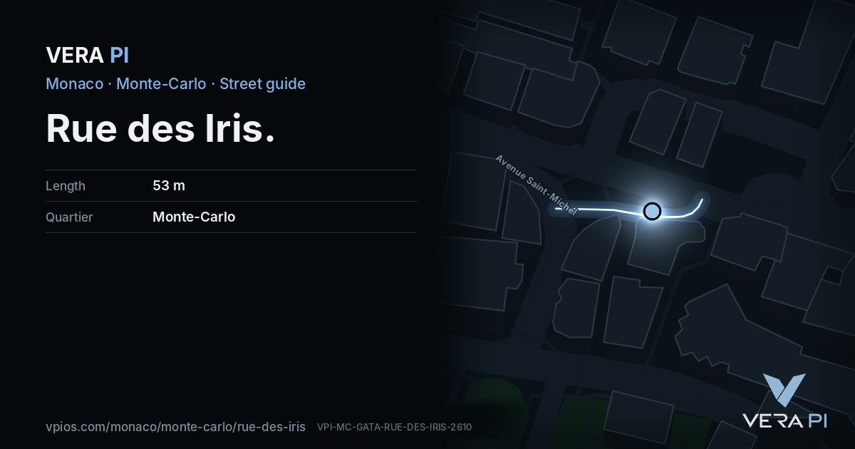 The VERA PI card for Rue des Iris