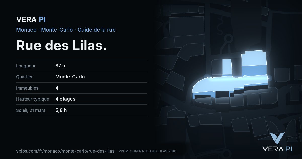 La carte VERA PI de Rue des Lilas