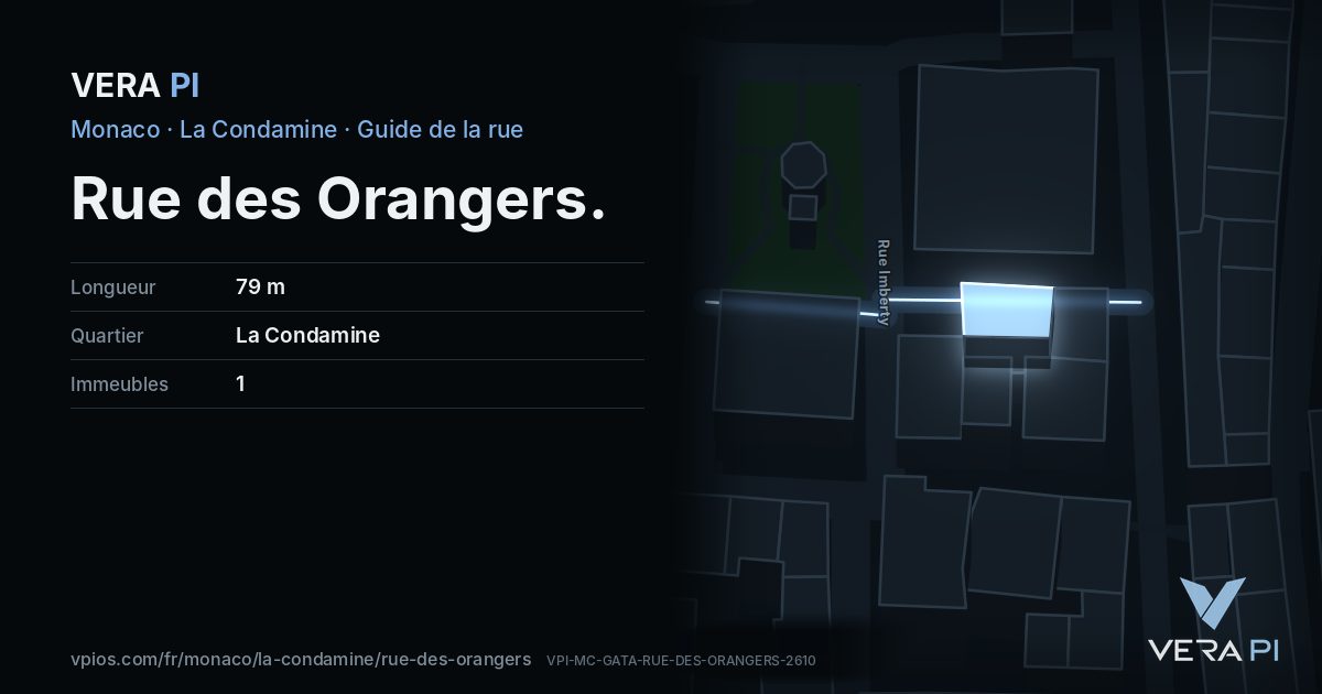 La carte VERA PI de Rue des Orangers