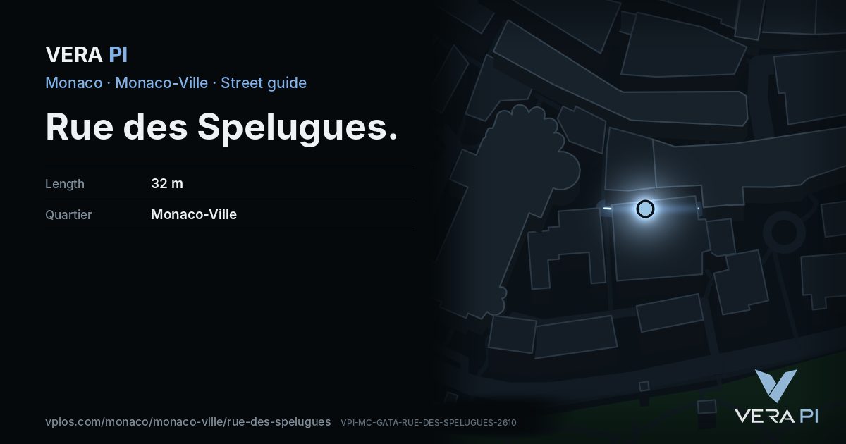 The VERA PI card for Rue des Spelugues