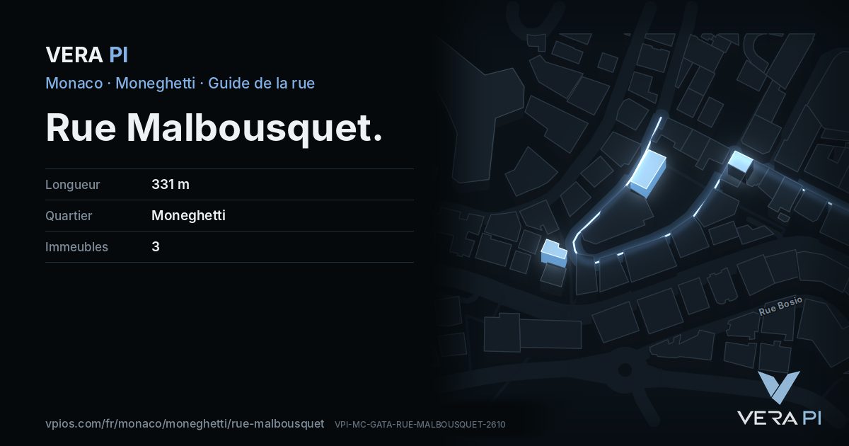 La carte VERA PI de Rue Malbousquet