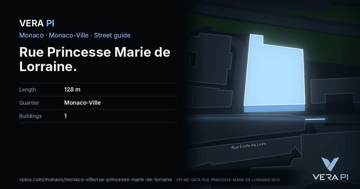 The VERA PI card for Rue Princesse Marie de Lorraine