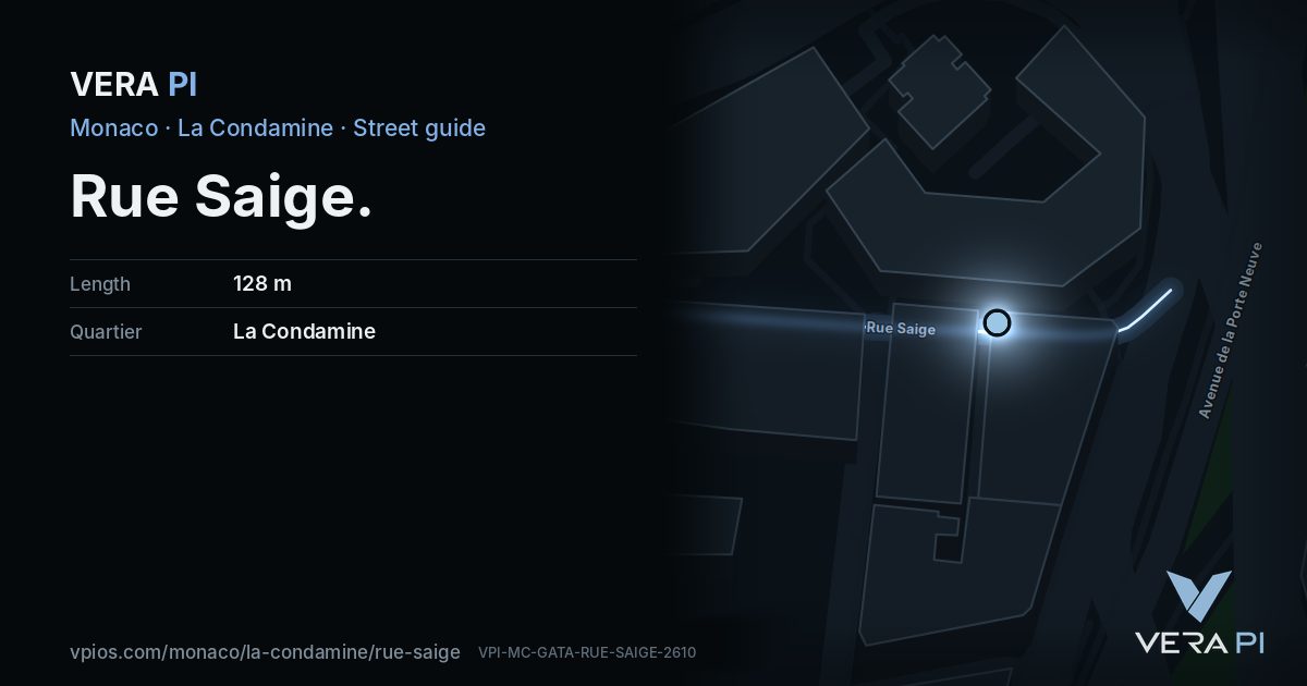 The VERA PI card for Rue Saige