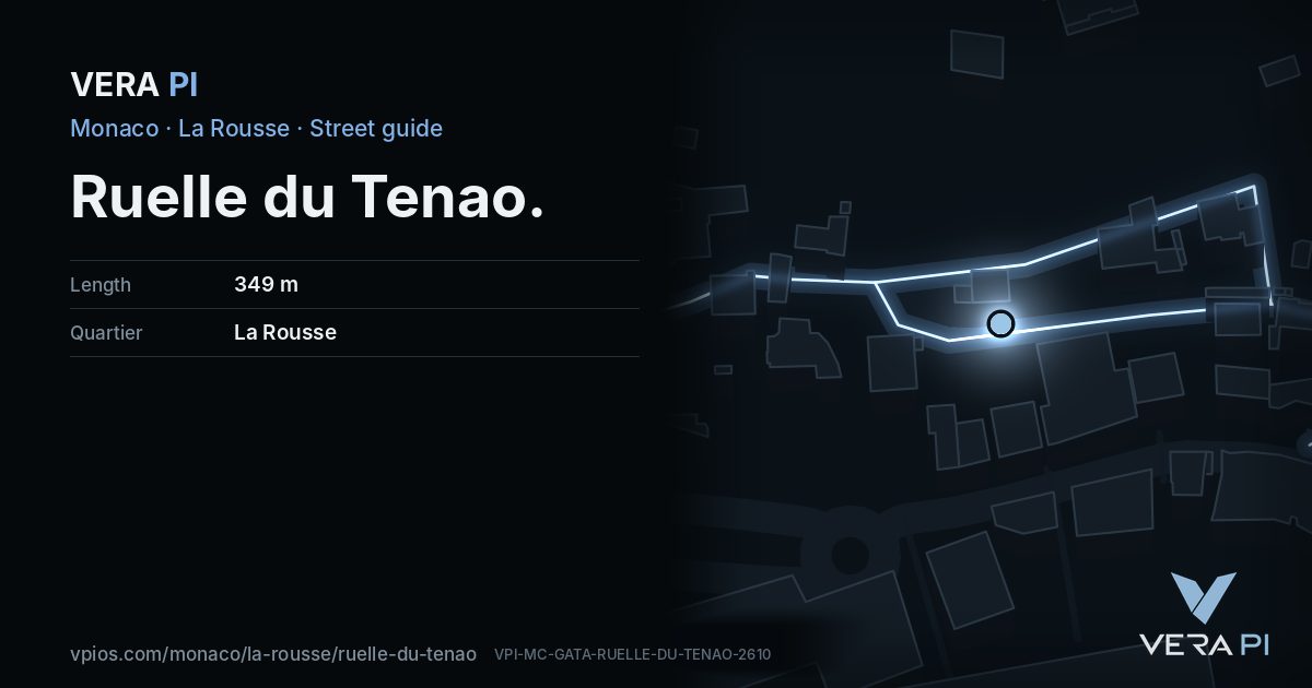 The VERA PI card for Ruelle du Tenao