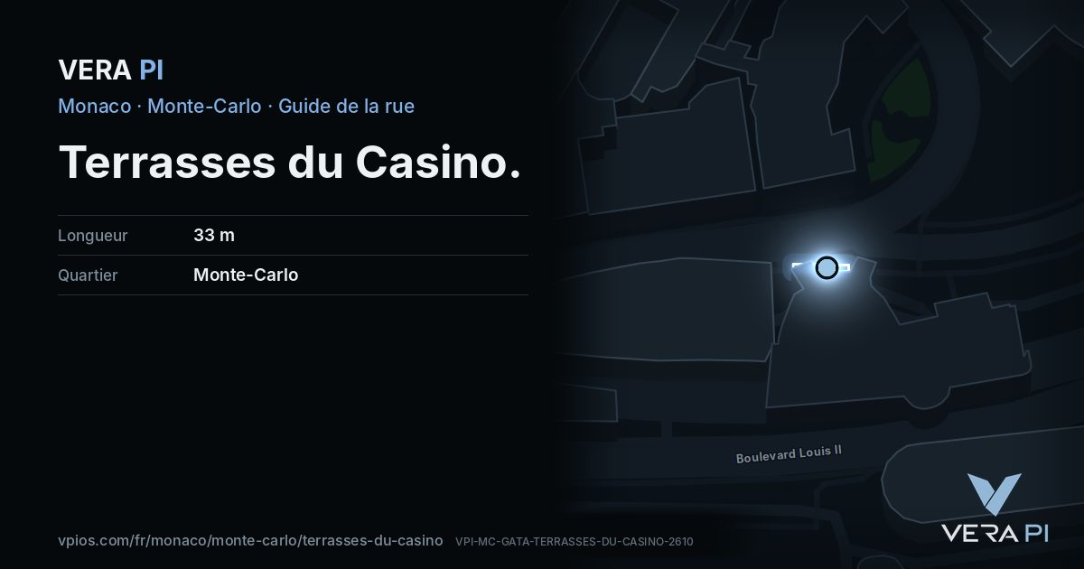 La carte VERA PI de Terrasses du Casino