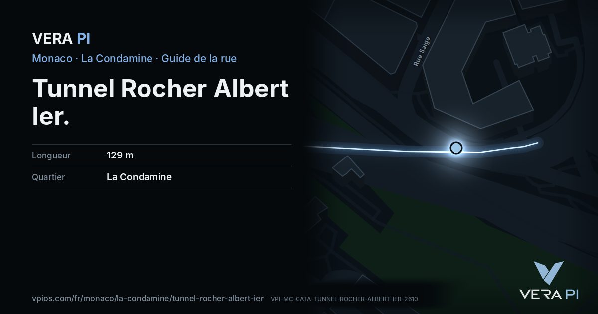 La carte VERA PI de Tunnel Rocher Albert Ier